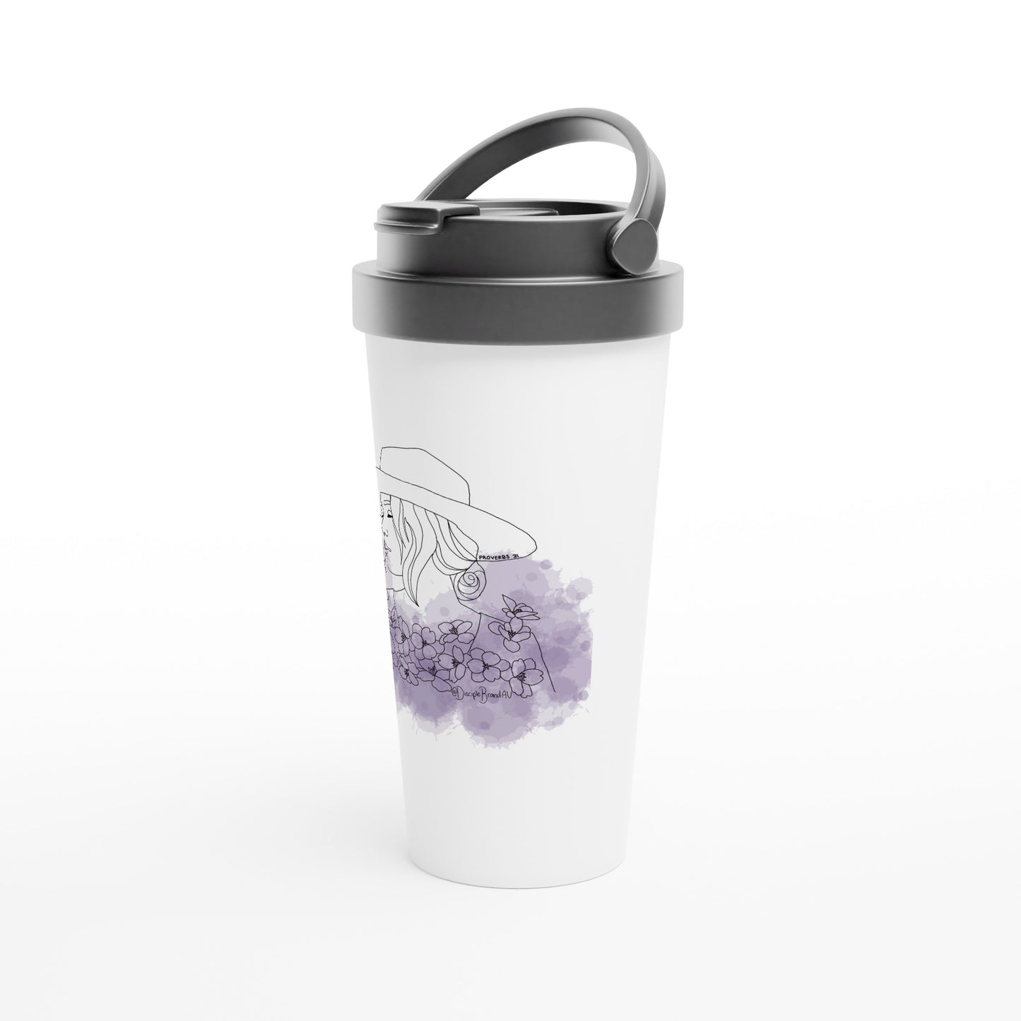 Proverbs 31 - Stainless Steel Travel Mug Lavender