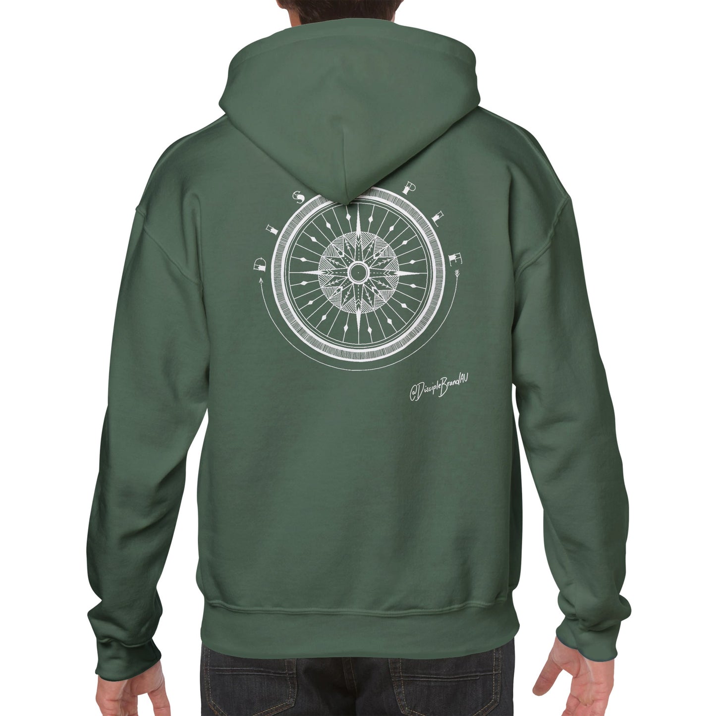 Compass - White Ink Hoodie