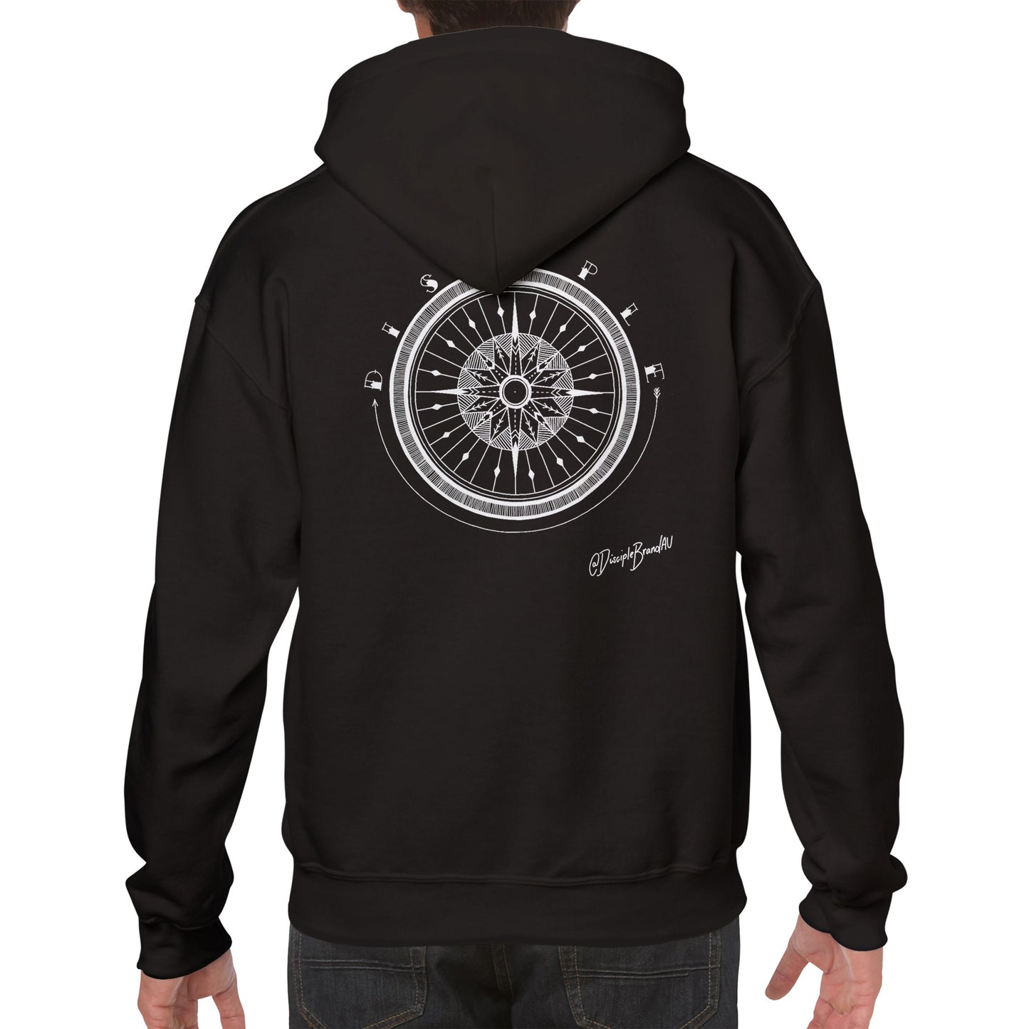 Compass - White Ink Hoodie