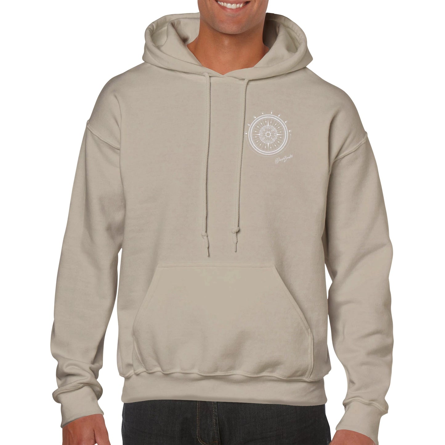 Compass - White Ink Hoodie